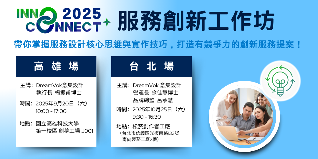 【歡迎報名】InnoConnect+ 2025 服務創新工作坊